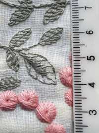 4027-848-1 Encaje De Flores Con Pompones Bordados En Algodón[Textil / Tela] HOKKOH Más fotos