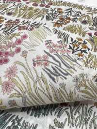 4027-660-1 60 Rayas Horizontales Curvas Para Césped Con Flores Pequeñas[Fabrica Textil] HOKKOH Subfoto