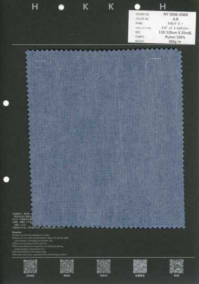 NY-DOB-IDWS Nylon dobby índigo con acabado lavado Coat X