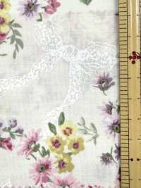 RU2530 RURU BOUQUET Estampado de corona de rosas tejidos de lona (rollo)[Textiles / Telas] COSMO TEXTILE Más fotos