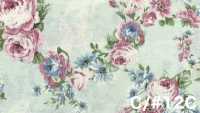 RU2530 RURU BOUQUET Estampado de corona de rosas tejidos de lona (rollo)[Textiles / Telas] COSMO TEXTILE Más fotos