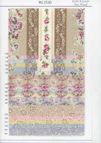 RU2530 RURU BOUQUET Estampado de corona de rosas tejidos de lona (rollo)[Textiles / Telas] COSMO TEXTILE Más fotos