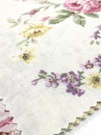 RU2530 RURU BOUQUET Estampado de corona de rosas tejidos de lona (rollo)[Textiles / Telas] COSMO TEXTILE Más fotos