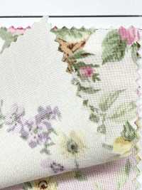 RU2530 RURU BOUQUET Estampado de corona de rosas tejidos de lona (rollo)[Textiles / Telas] COSMO TEXTILE Más fotos