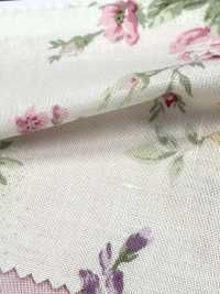 RU2530 RURU BOUQUET Estampado de corona de rosas tejidos de lona (rollo)[Textiles / Telas] COSMO TEXTILE Más fotos