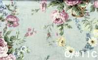 RU2530 RURU BOUQUET Estampado de corona de rosas tejidos de lona (rollo)[Textiles / Telas] COSMO TEXTILE Más fotos