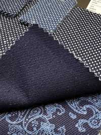 5-WABASH-DRL Estampado por descarga índigo con lunares/pañuelo/cuadros moteados/diamante volador[Textil / Tela] HOKKOH Más fotos