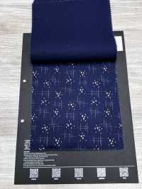 5-WABASH-DRL Estampado por descarga índigo con lunares/pañuelo/cuadros moteados/diamante volador[Textil / Tela] HOKKOH Más fotos