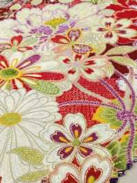 850629 Batista con patrón japonés de flores y dorado, flor, mariposa, viento, luna[Textiles / Telas] VANCET Más fotos