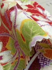 850629 Batista con patrón japonés de flores y dorado, flor, mariposa, viento, luna[Textiles / Telas] VANCET Más fotos