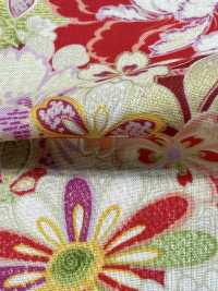 850629 Batista con patrón japonés de flores y dorado, flor, mariposa, viento, luna[Textiles / Telas] VANCET Más fotos