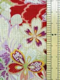 850629 Batista con patrón japonés de flores y dorado, flor, mariposa, viento, luna[Textiles / Telas] VANCET Más fotos