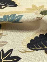 850630 Batista con patrón floral japonés dorado, pino ascendente[Textiles / Telas] VANCET Más fotos