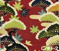 850630 Batista con patrón floral japonés dorado, pino ascendente[Textiles / Telas] VANCET Más fotos