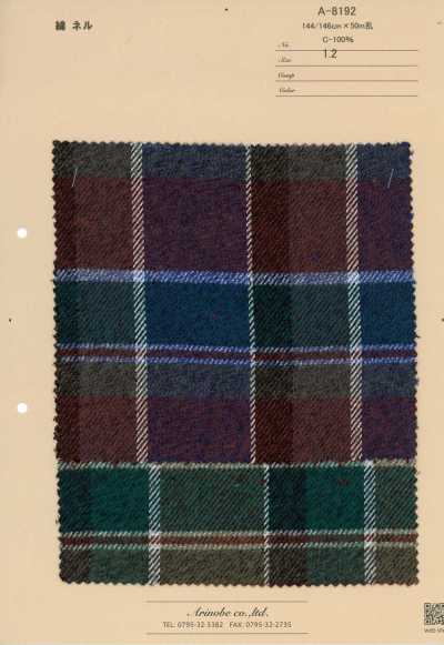 A-8192 Franela de algodón de cuadros tradicionales
