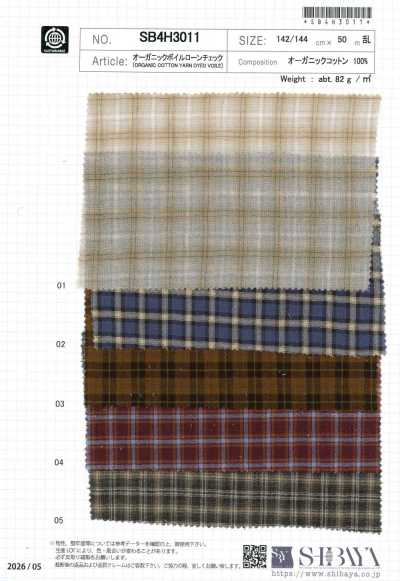 SB4H3011 Cuadros de voile lawn orgánico