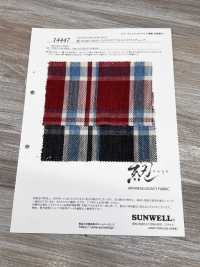 14447 Hank-KASE- 10s sarga slub cuadro madras de especificación[Textiles / Telas] SUNWELL Más fotos