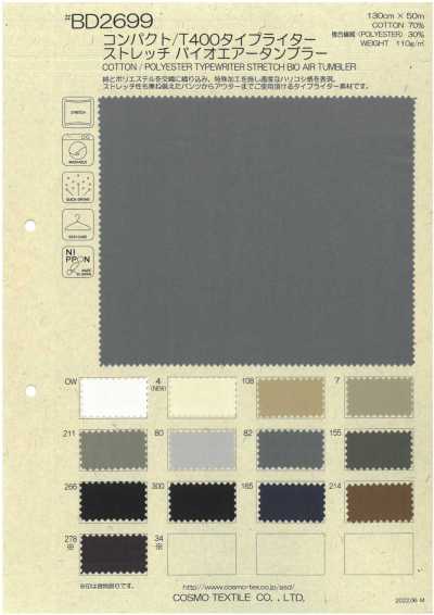 BD2699 CT Typewriter elástico con acabado BIO Wash