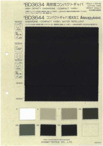BD3644 Acabado repelente al agua de gabardina compacta