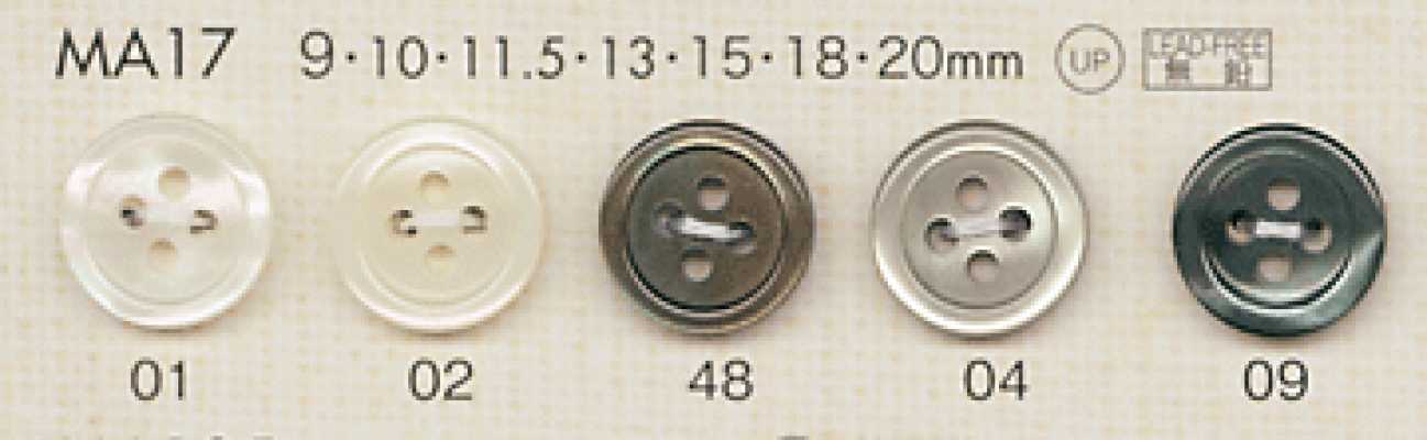 MA17 DAIYA BUTTONS Botón de poliéster con aspecto de nácar