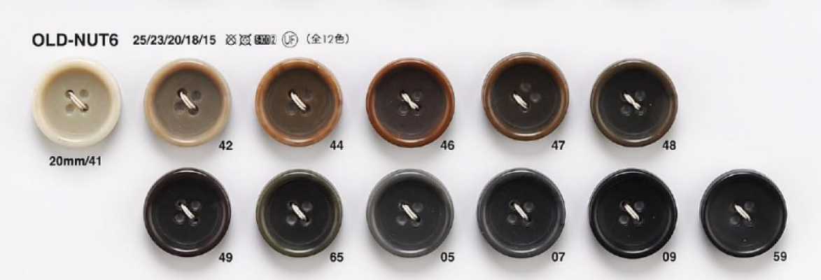 OLD-NUT6 Botones con aspecto de nuez para chaquetas y trajes