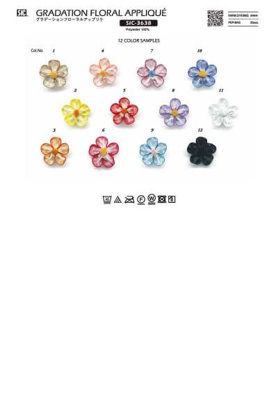 SIC-3638 Aplique floral degradado