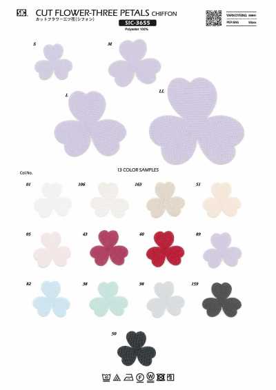 SIC-3655 Flor cortada Triple Flower (chifón)