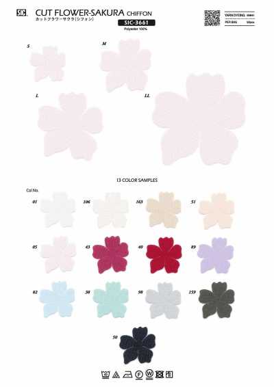 SIC-3661 Flor cortada Sakura (chifón)