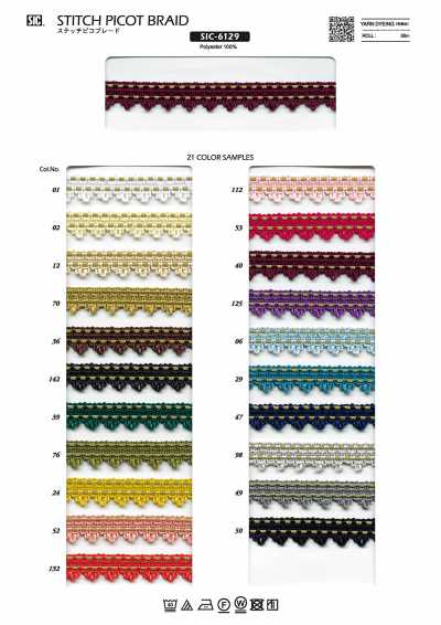 SIC-6129 Trenza picot con puntada aprox. 14 mm