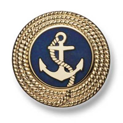 221 Botón metálico fabricado en Japón para trajes y chaquetas, dorado/azul marino