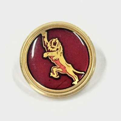 307 Botón metálico de fabricación japonesa para trajes y chaquetas, dorado/rojo