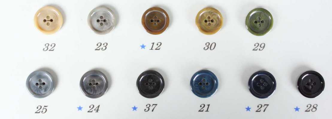 831 Botones de poliéster de fabricación italiana para trajes y chaquetas