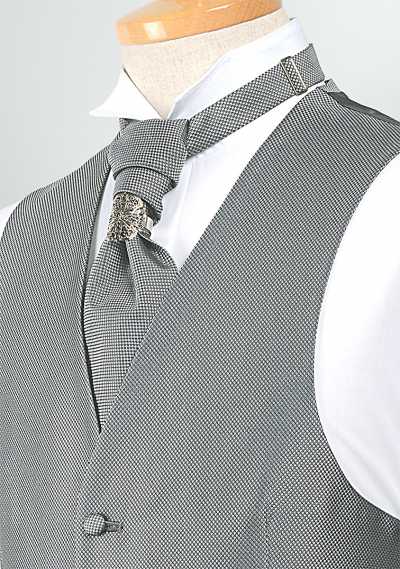 YT-02 Poliéster jacquard gris Euro Tie, hecho en Japón