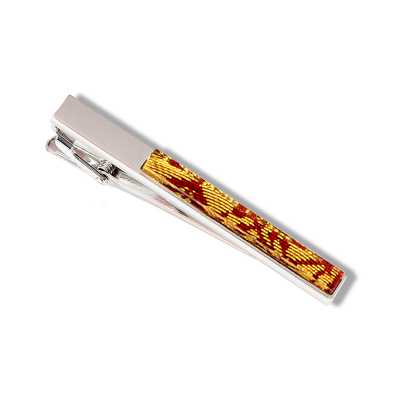 ATB-1 Barra de corbata revestida Nishijin-ori, arabesco y fénix, rojo