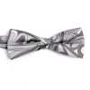 BF-GEO-GR Corbata De Mariposa Con Estampado De Seda Geometry Gris