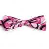 BF-GEO-PI Corbata de lazo de seda estampada geométrica rosa