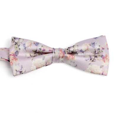Pajarita estampada de seda rosa