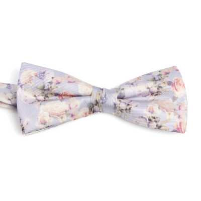 BF-ROSE-PU Pajarita estampada de seda, rosa púrpura