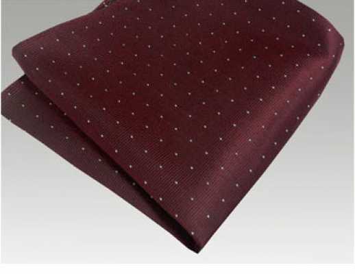 CF-922 Pañuelo de bolsillo de seda fabricado en Japón, raya diplomática, granate