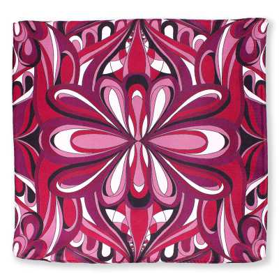 CF-GEO-PU Pañuelo de bolsillo de seda estampado geométrico morado