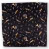 CF-JAZZ-BK Pañuelo de bolsillo de seda estampado Jazz negro
