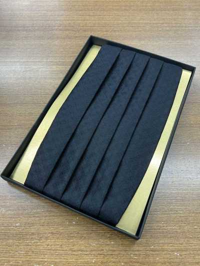 CM-960 Fajín de seda, patrón tejido negro