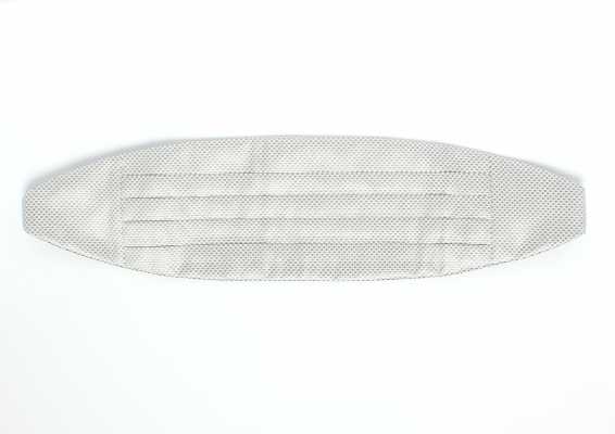 CM-985 Fajín jacquard de seda de fabricación japonesa, con patrón piqué, gris claro