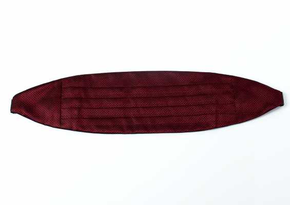 CM-987 Fajín jacquard de seda japonesa, patrón Kanoko, vino tinto