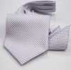 MS-400 Set de corbata ascot anudada a mano y pañuelo de bolsillo morado