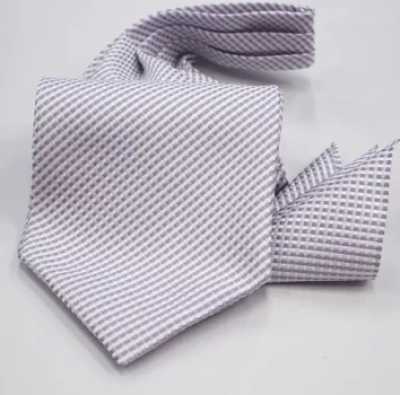 MS-400 Set de corbata ascot anudada a mano y pañuelo de bolsillo morado