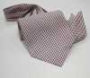 MS-402 Conjunto de corbata ascot anudada a mano y pañuelo de bolsillo, granate