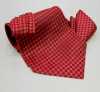 MS-5006 Conjunto de corbata ascot anudada a mano y pañuelo de bolsillo, cuadro rojo