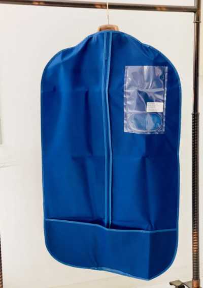 NO80 Bolsa para prendas de tela no tejida doble cara plegable azul