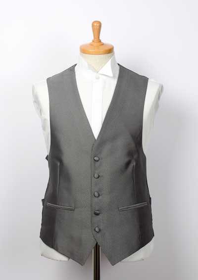 V-02 Chaleco formal jacquard gris fabricado en Japón